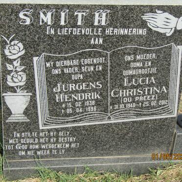 SMITH Jurgens Hendrik 1938-1996 &amp; Lucia Christina DU PREEZ 1940-2012
