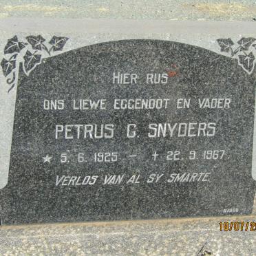 SNYDERS Petrus C. 1925-1967