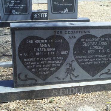 SEIDEL Gustav Ernst Lorenz 1935-1983 &amp; Anna Chaterina 1941-1987