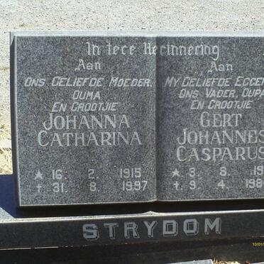 STRYDOM Gert Johannes Casparus 1911-1984 &amp; Johanna Catharina 1915-1997