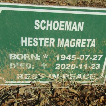 SCHOEMAN Hester Magreta 1945-2020