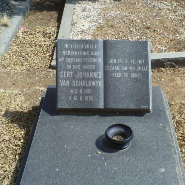 SCHALKWYK Gert Johannes, van 1921-1978 