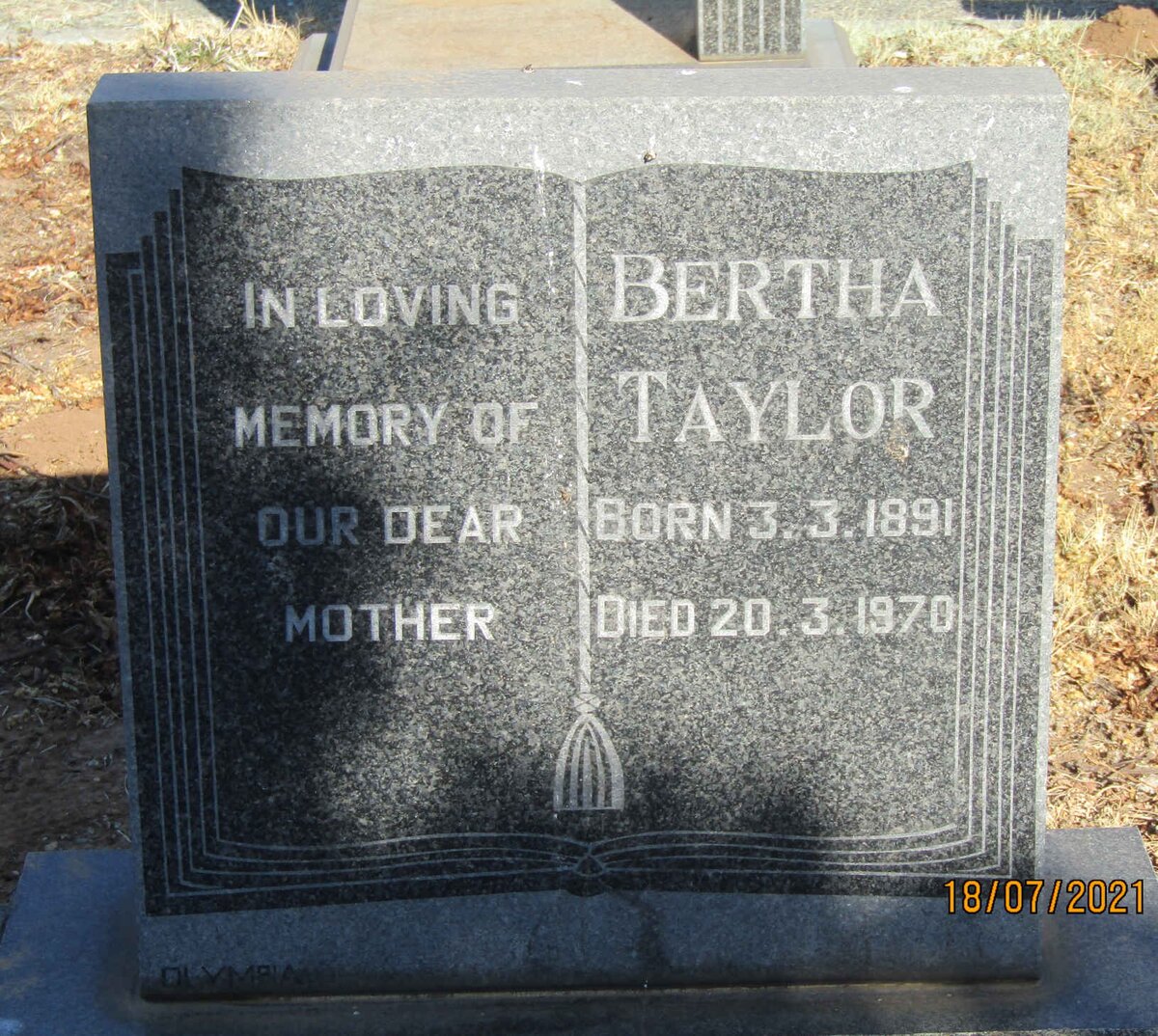 TAYLOR Bertha 1891-1970