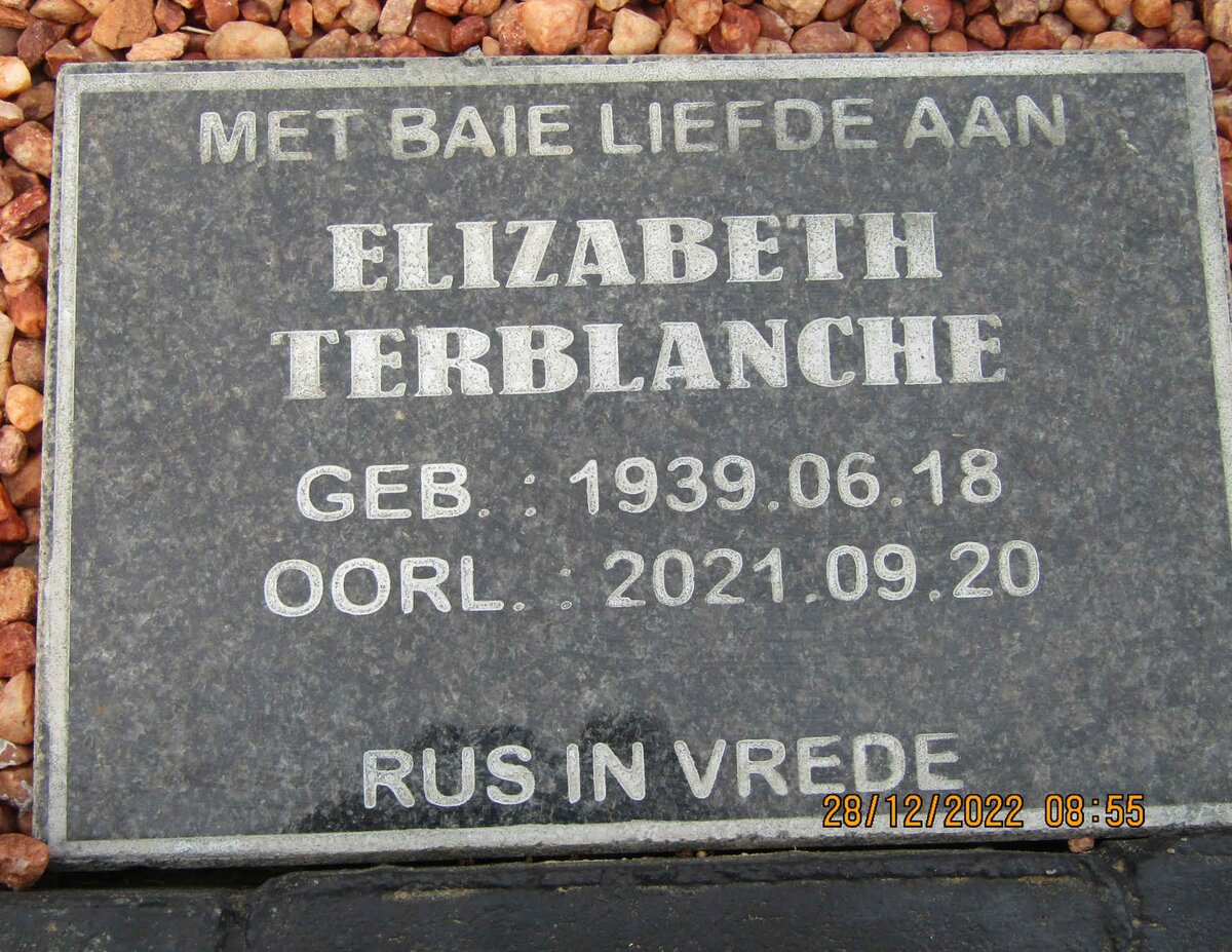 TERBLANCHE Elizabeth 1939-2021