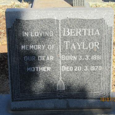 TAYLOR Bertha 1891-1970