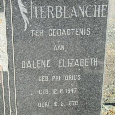 TERBLANCHE Dalene Elizabeth nee PRETORIUS 1947-1970