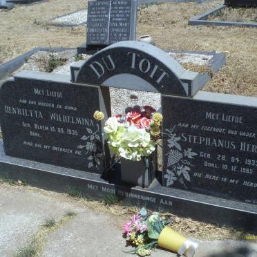 TOIT Stephanus Hermon, du 1933-1985 &amp; Henrietta Wilhelmina BLOEM 1935-