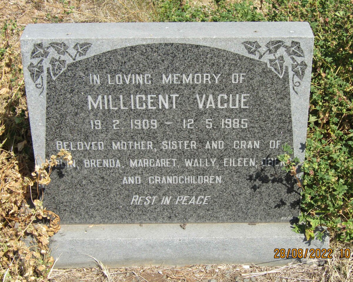 VAGUE Millicent 1909-1985