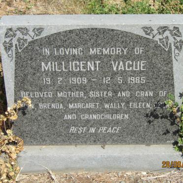 VAGUE Millicent 1909-1985