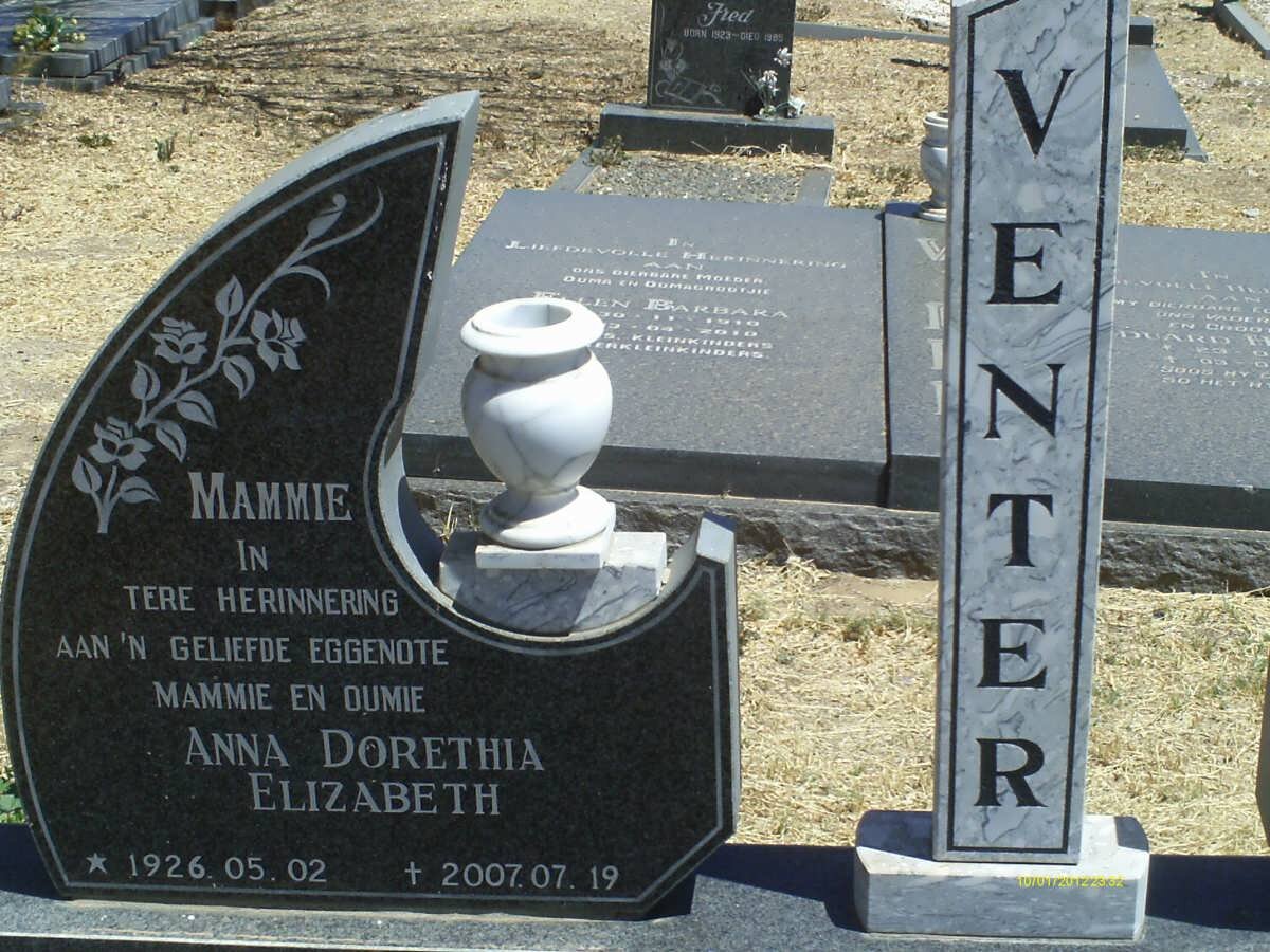VENTER Frederick Johannes Theodorus 1923-1987 & Anna Dorothea Elizabeth 1926-2007 _2