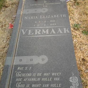 VERMAAK Maria Elizabeth 1951-1993