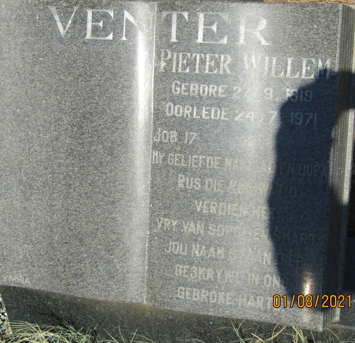 VENTER Pieter Willem 1919-1971