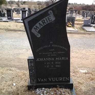 VUUREN Johanna Maria, van 1934-1982