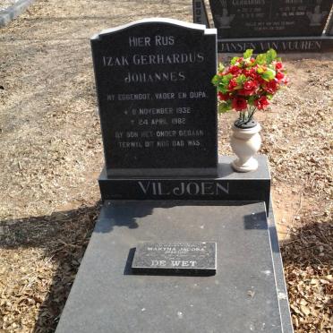 VILJOEN Izak Gerhardus Johannes 1932-1982 &amp; Martha Jacoba ?-200?
