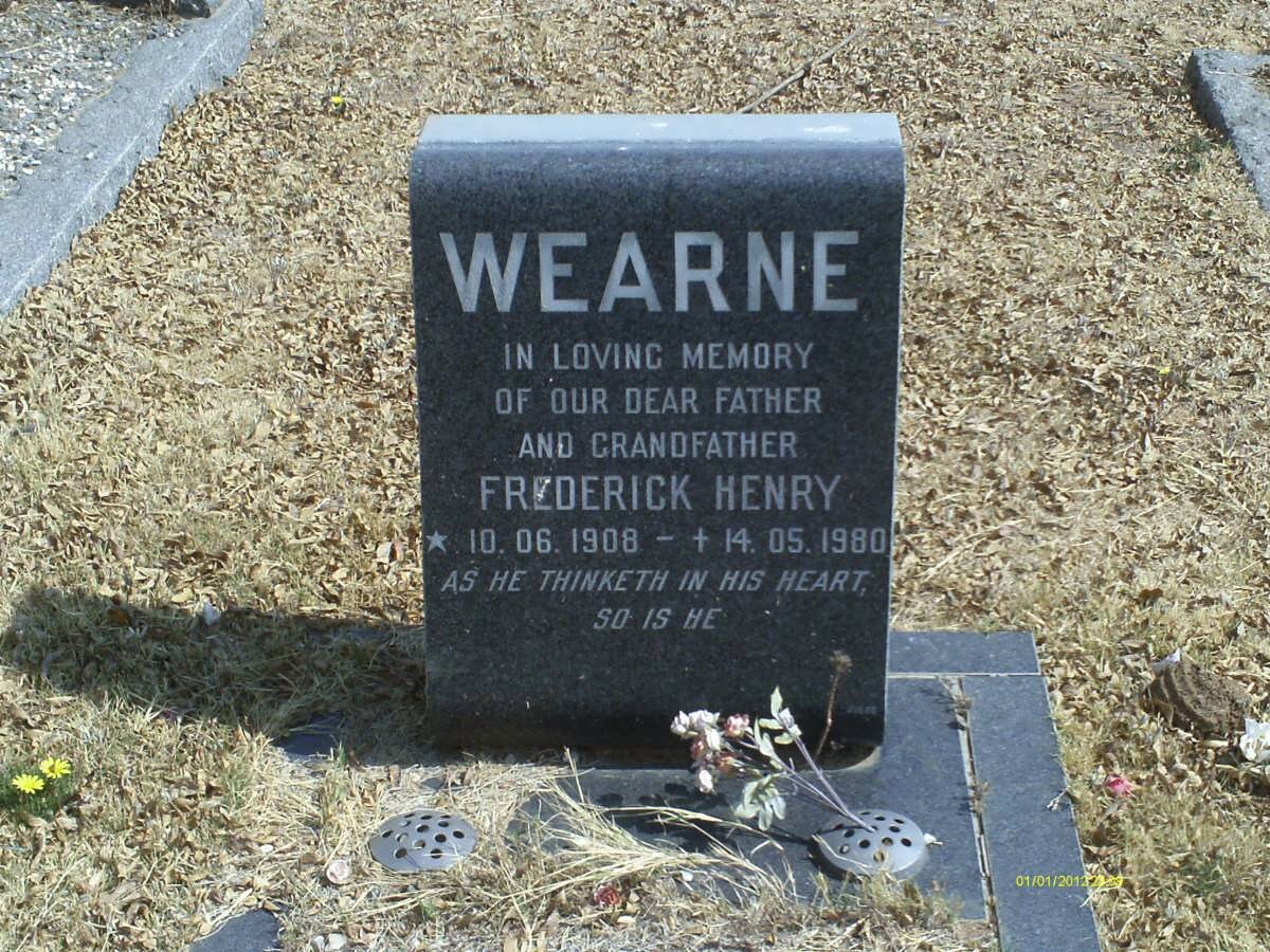 WEARNE Frederick Henry 1908-1980