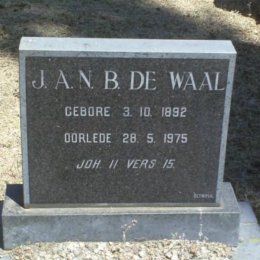 WAAL J.A.N.B., de 1892-1975