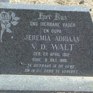 WALT Jeremia Adriaan, v.d. 1912-1985