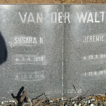 WALT Jeremie A., van der 1897-1971 &amp; Susara H. 1899-1976