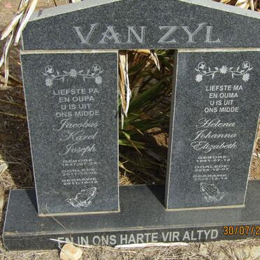 ZYL Jacobus Karel Joseph, van 1937-2011 &amp; Helena Johanna Elizabeth 1941-2005