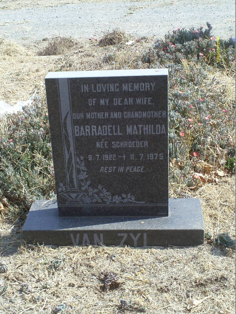 ZYL Barradell Mathilda, van nee SCHROEDER 1922-1975