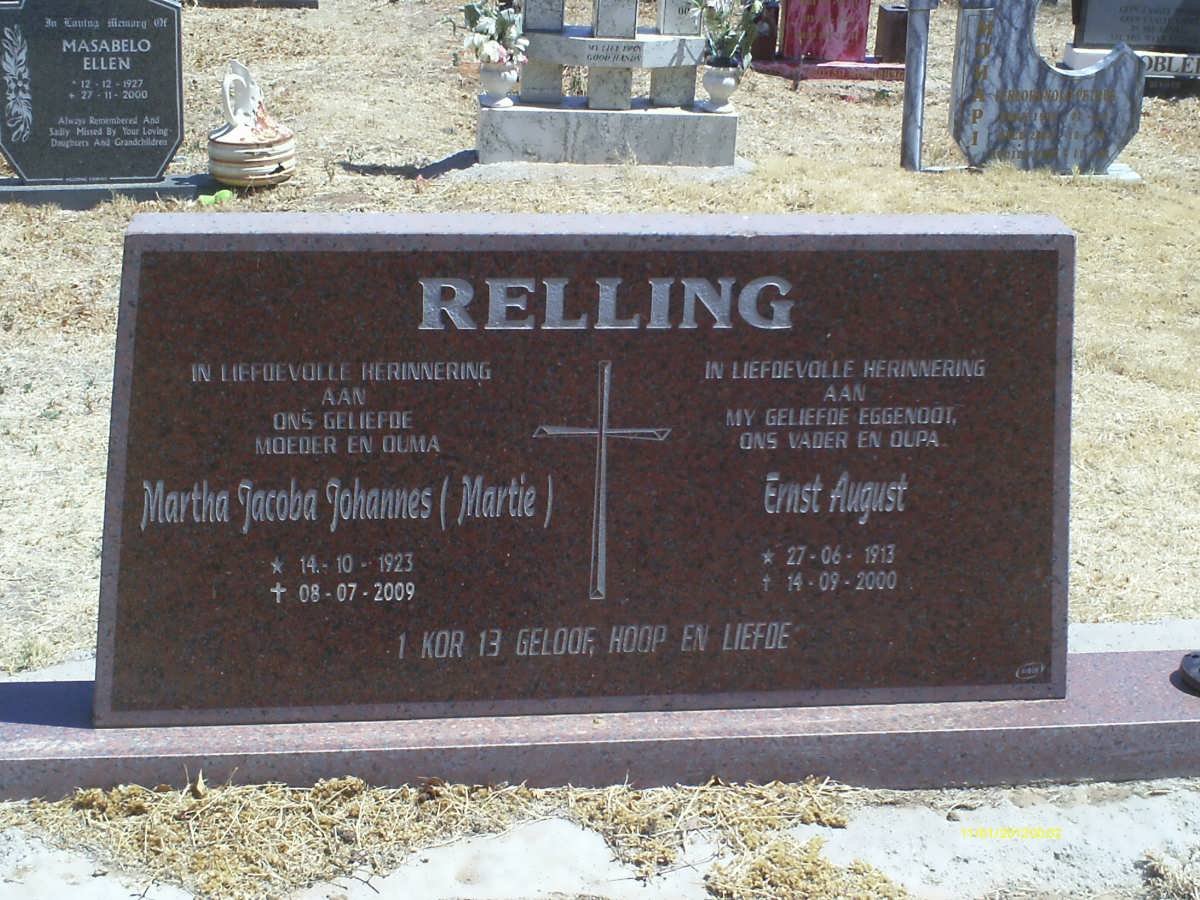 RELLING Ernst August 1913-2000 &amp; Martha Jacoba Johannes 1923-2009