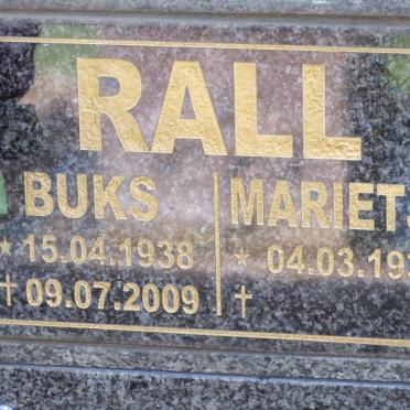 RALL Buks 1938-2009 &amp; Marietjie 1939-