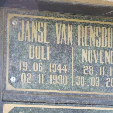RENSBURG Dolf, Janse van 1944-1990 &amp; Novenda 1947-2006