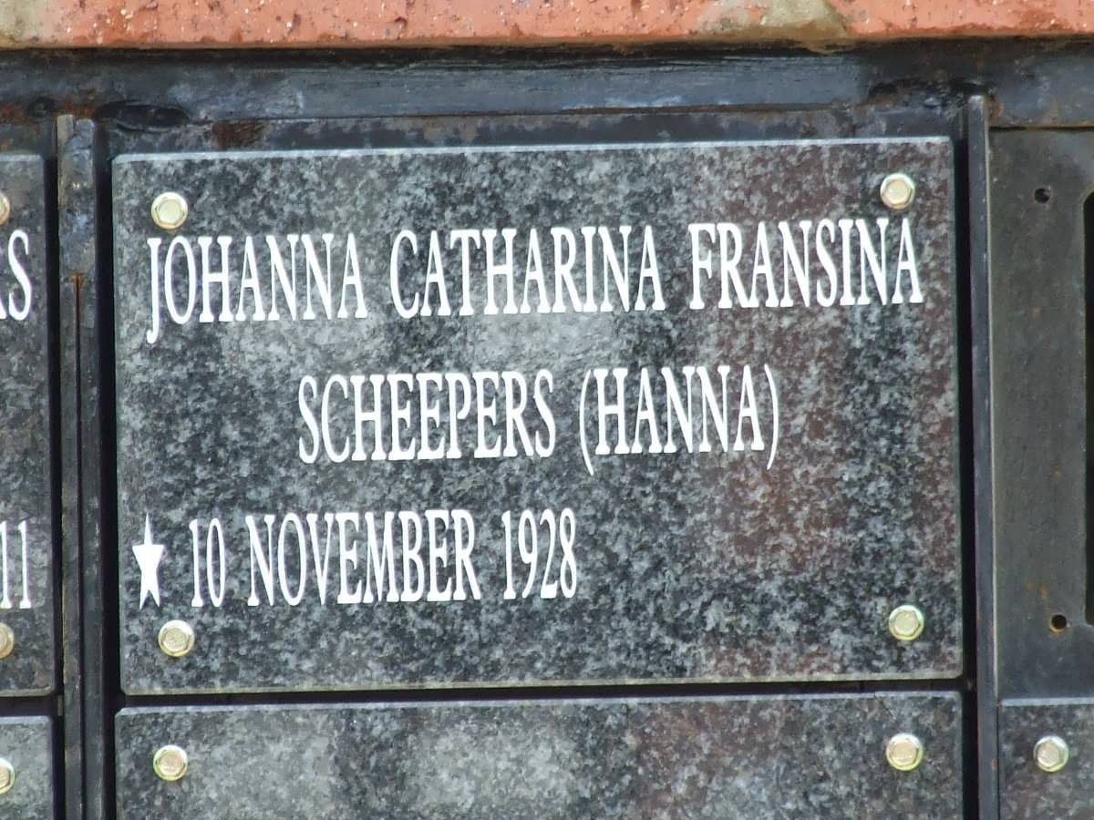 SCHEEPERS Johanna Catharina Fransina 1928-