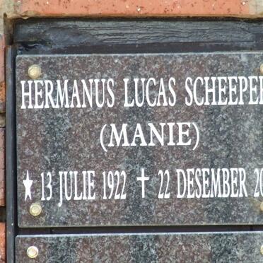 SCHEEPERS Hermanus Lucas 1922-2011