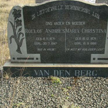BERG Roelof Andries, van den 1871-1947 &amp; Maria Christina 1871-1966