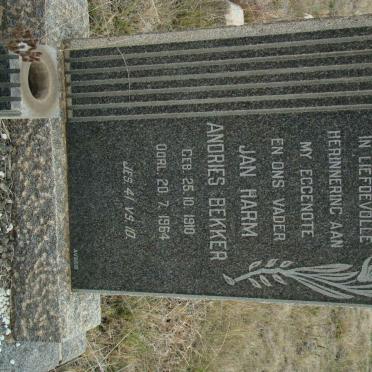 BEKKER Jan Harm Andries 1910-1964