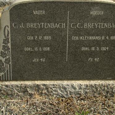 BREYTENBACH C.J. 1889-1968 &amp; C.C. KLEINHANS 1889-1964