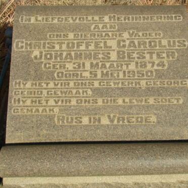 BESTER Christoffel Carolus Johannes 1874-1950