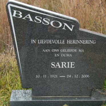 BASSON Sarie 1921-2006