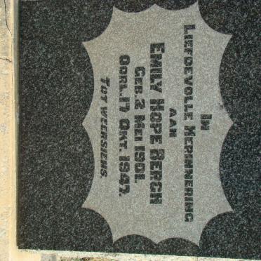 BERGH Emily Hope 1901-1947