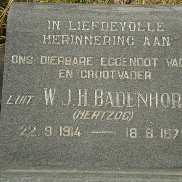 BADENHORST W.J.H. 1914-1975