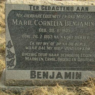 BENJAMIN Marie Cornelia 1905-1953