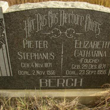 BERGH Pieter Stephanus 1871-1956 &amp; Elizabeth Catharina FOUCHE 1871-1958