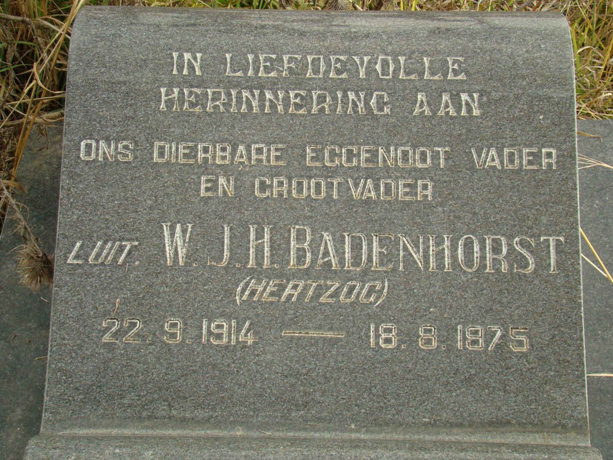 BADENHORST W.J.H. 1914-1975