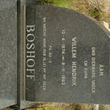 BOSHOFF Willem Hendrik 1874-1963