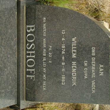 BOSHOFF Willem Hendrik 1874-1963