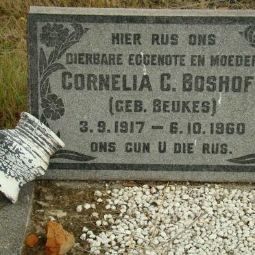 BOSHOFF Cornelia C. nee BEUKES 1917-1960