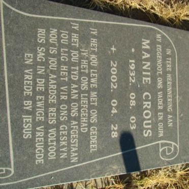 CROUS Manie 1932-2002