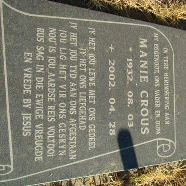 CROUS Manie 1932-2002
