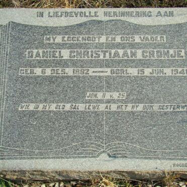 CRONJE Daniel Christiaan 1882-1946