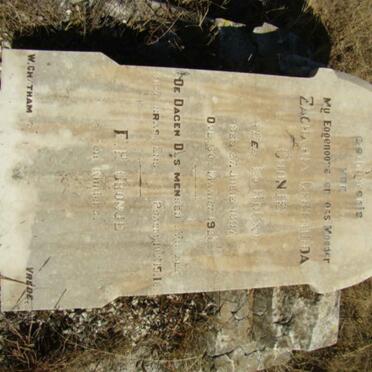 CRONJE Zacharia Gertruida nee LE ROUX  1897-1926