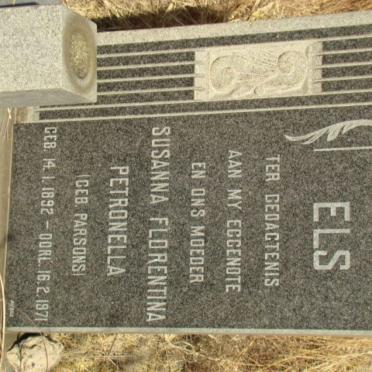 ELS Susanna Florentina Petronella nee PARSONS 1892-1971