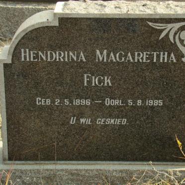 FICK Hendrina Magaretha 1896-1985
