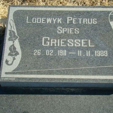 GRIESSEL Lodewyk Petrus Spies 1911-1989