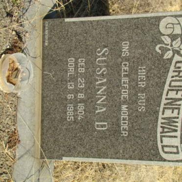 GROENEWALD Susanna D. 1904-1985